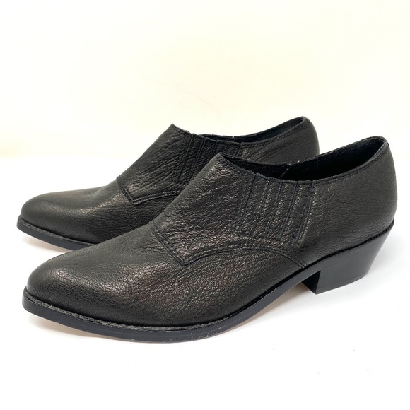 Cynthia Vincent Leather Ankle Boots Black SZ 7.5 - Picture 3 of 8